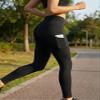 PHISOCKAT High Waist Yoga Pants Women with Pockets, Leggings for Women Tummy Control, Workout Leggings Black view 4