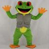 rushopn Green Tree Frog in Vest Mascot Costumes