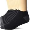 Amazon Essentials Men's Performance Cotton Cushioned Breathable Athletic No-Show Sports Socks, 10 Pairs, Black, 13-15 view 1