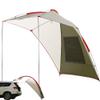PlayDo Waterproof Teardrop Trailer Awning Portable Car SUV Awning Tent Sun Shelter Canopy for Camping 4 Persons (White/Green) view 2