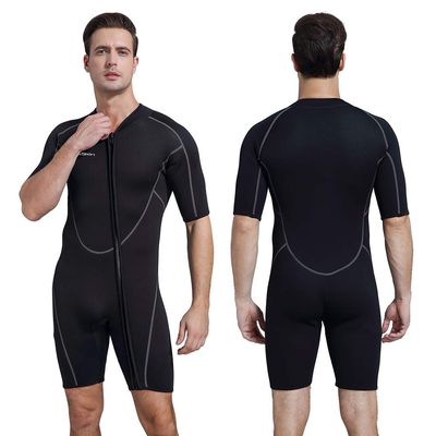 Seaskin Mens 3mm Shorty Wetsuit, Full Body Diving Suit Front Zip Wetsuit for Diving Snorkeling Surfing Swimming 3X-Large