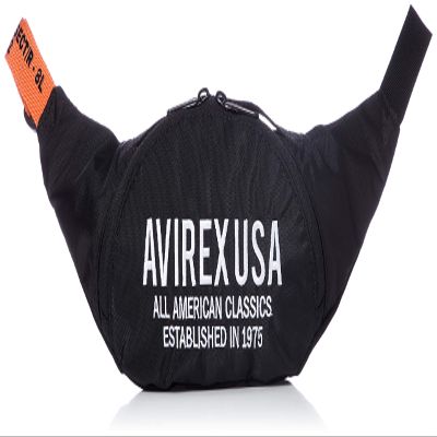 Avirex AX1101 Minimalist Body Bag, Embroidered, Black