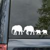 Black | Elephant Family 14w x 3h inches Vinyl Decal | Family of 4 Kids Parents Mom Dad Children | Die Cut Sticker view 1