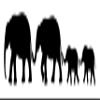 Black | Elephant Family 14w x 3h inches Vinyl Decal | Family of 4 Kids Parents Mom Dad Children | Die Cut Sticker view 2