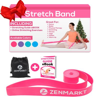 Zenmarkt Stretch Bands for Flexibility and Strength - Ballet Stretch Bands Ideal to Have as Dance Equipment in Every Competition - Suitable for Gymnastics, Cheerleading, and Pilates Training(Pink)