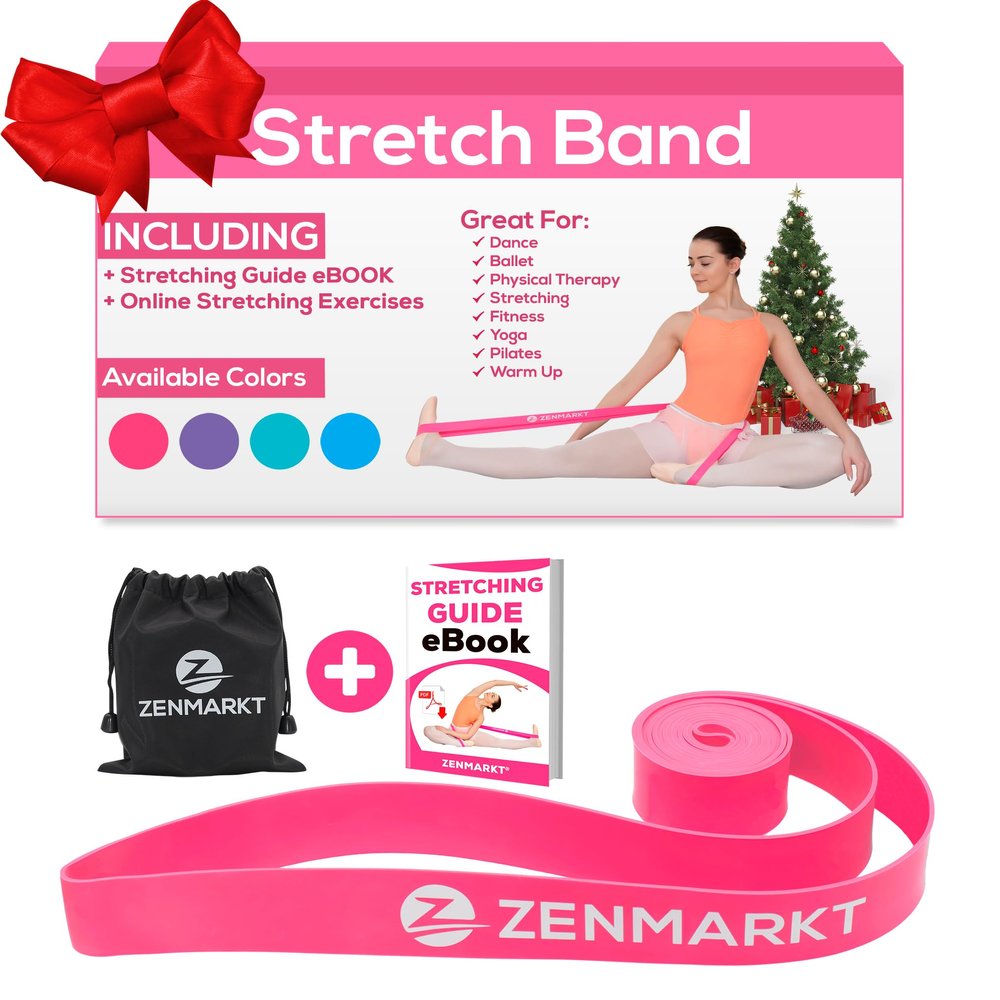 Zenmarkt Stretch Bands for Flexibility and Strength - Ballet Stretch Bands Ideal to Have as Dance Equipment in Every Competition - Suitable for Gymnastics, Cheerleading, and Pilates Training(Pink)