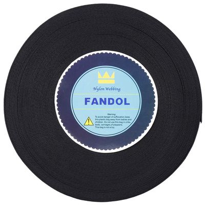 FANDOL Nylon Webbing - Heavy Duty Strapping for Crafting Pet Collars, Shoulder Straps, Slings, Pull Handles - Repairing Furniture, Gardening, Outdoor Gear & More (2 inch x 50 Yards, Black)