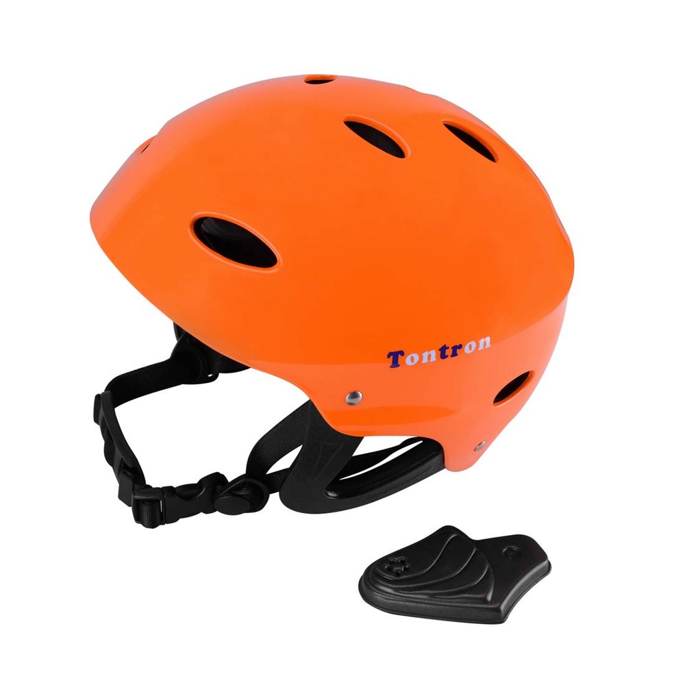 Tontron Adult Kayaking Wakeboarding Waterskiing Whitewater Helmet (Glossy Citrus, Small)