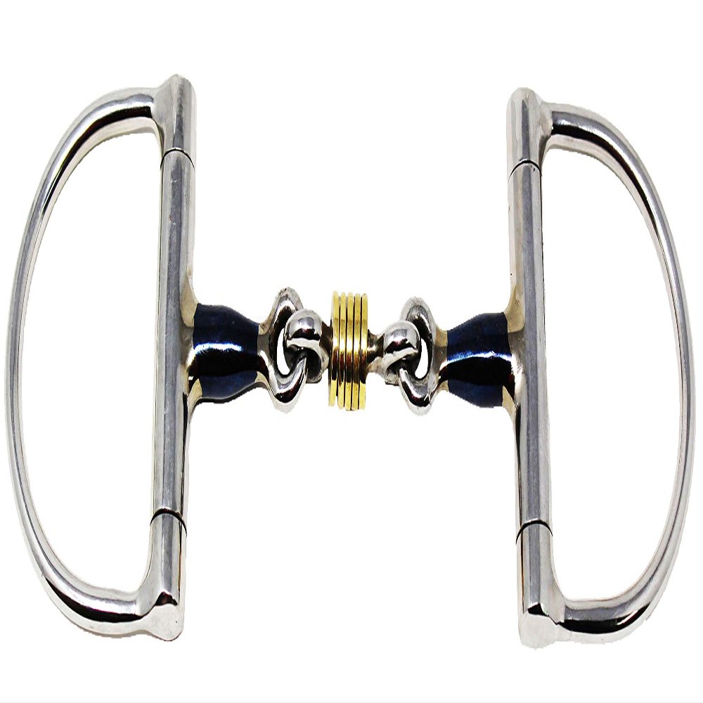 CHALLENGER Horse Sweet Iron 5" D-Ring Bit 3-Piece Dog Bone Mouth w/Rings 35615B