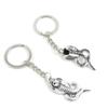 50 PCS Antique Silver Keyrings Keychains Key Ring Chains Tags Clasps M6QN1 Cobra Snake view 1