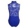 FEESHOW Girls Sleeveless Cross/Cutout Back Gymnastics Camisole Leotard Sports Tank Tops Ballet Dance wear Costumes Floral Lace Blue 10-12 view 2