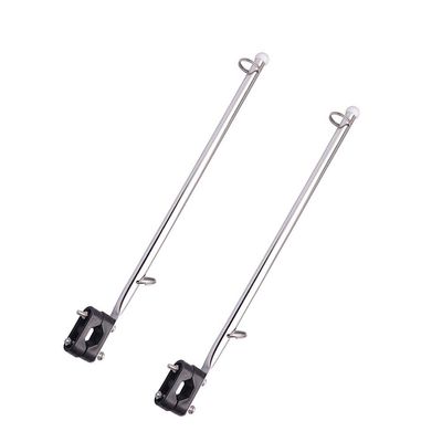 2 PCS Stainless Steel Rail Mount Boat Pulpit Staff, boat yacht marine flag pole(7/8" - 1")
