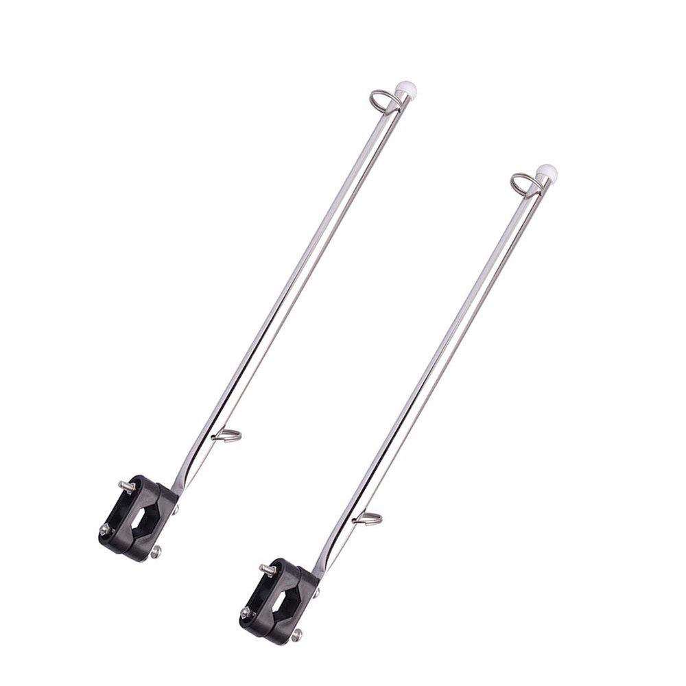2 PCS Stainless Steel Rail Mount Boat Pulpit Staff, boat yacht marine flag pole(7/8" - 1")