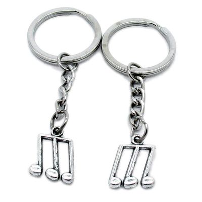 5 Items Metal Keychain Keyring Key Tags Chains Rings Jewelry Bag Charms K7XO7 Music Musical Note