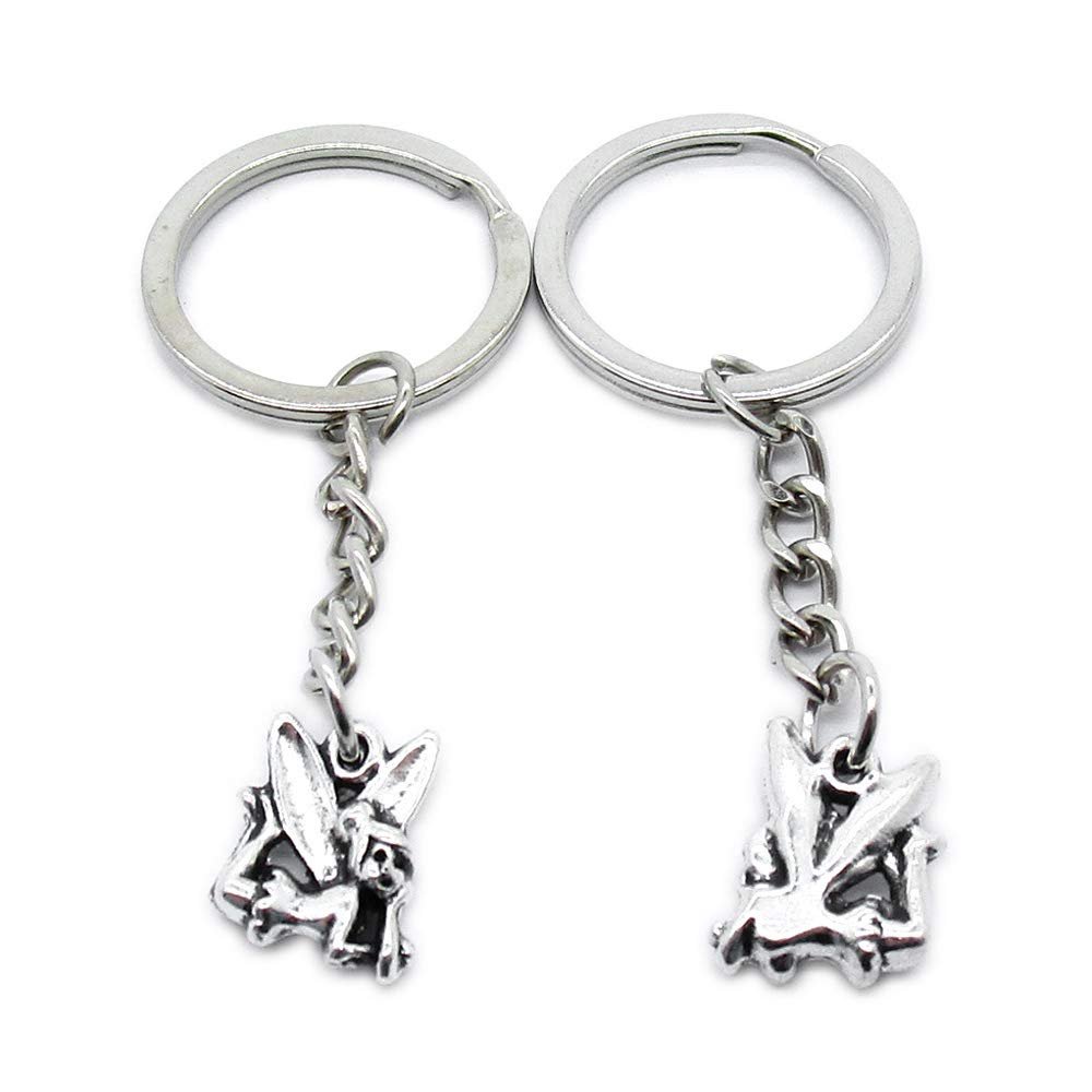 1 Item Metal Keychain Keyring Key Tags Chains Rings Jewelry Bag Charms YA3R6 Elf Angel