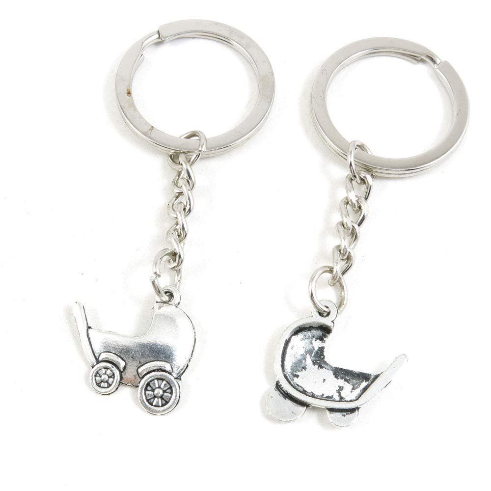 1 Item Metal Keychain Keyring Key Tags Chains Rings Jewelry Bag Charms R1OH9 Baby Carriage