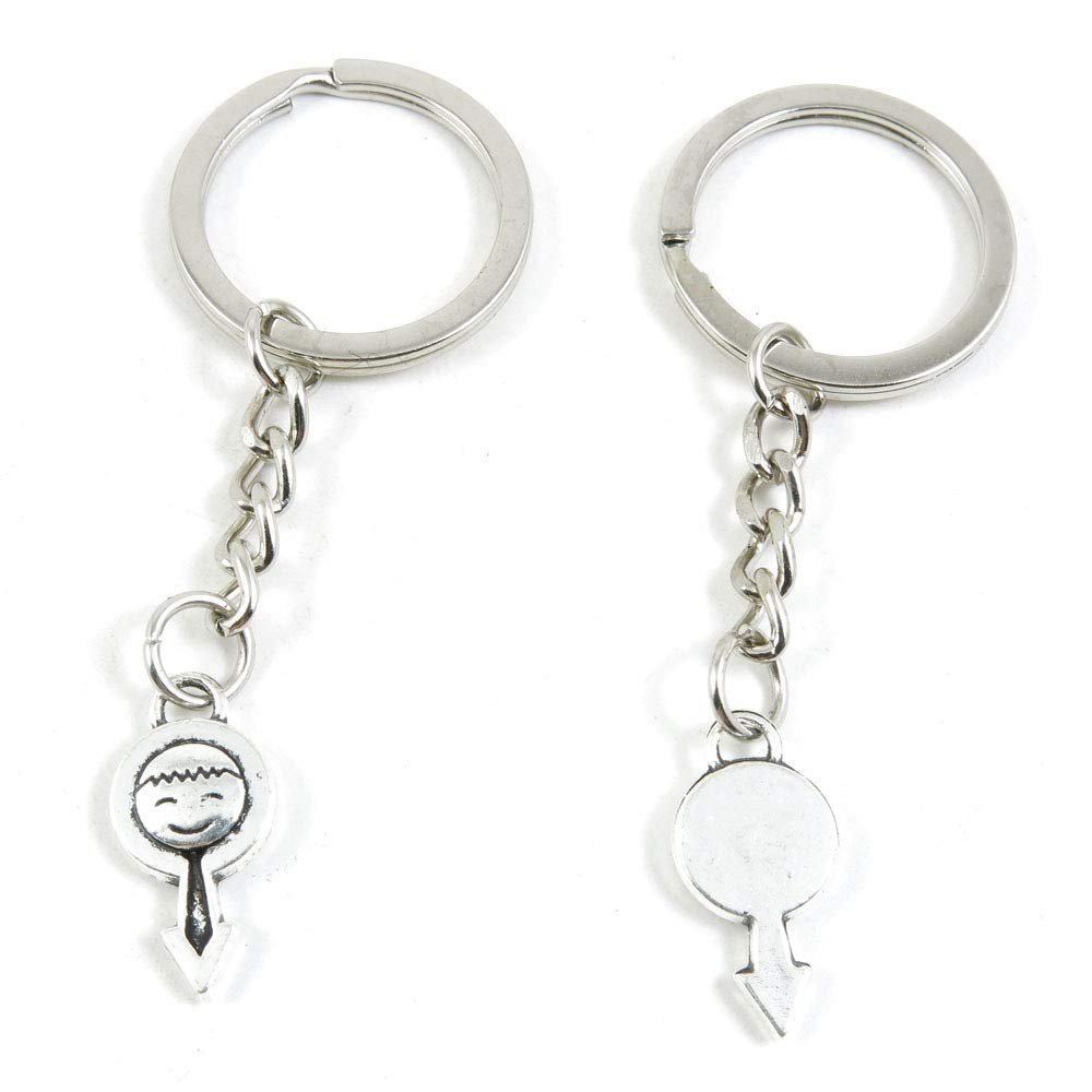 50 Items Metal Keychain Keyring Key Tags Chains Rings Jewelry Bag Charms U7MK8 Male Tags Logo Symbol