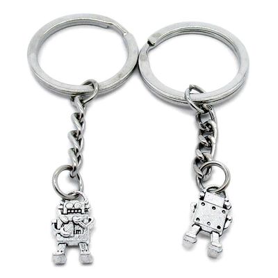 5 Items Metal Keychain Keyring Key Tags Chains Rings Jewelry Bag Charms X2UZ2 Robot