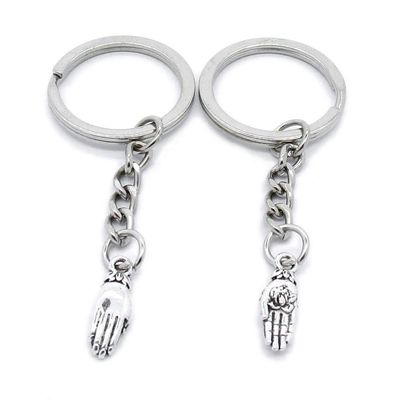 5 Items Metal Keychain Keyring Key Tags Chains Rings Jewelry Bag Charms RB5Y4 Buddha Lotus Hand
