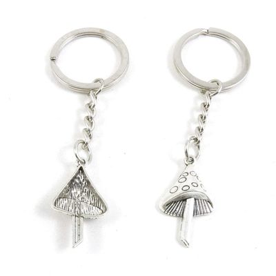 5 Items Metal Keychain Keyring Key Tags Chains Rings Jewelry Bag Charms W4NW6 Mushroom Umbrella