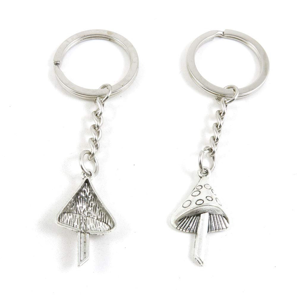 5 Items Metal Keychain Keyring Key Tags Chains Rings Jewelry Bag Charms W4NW6 Mushroom Umbrella