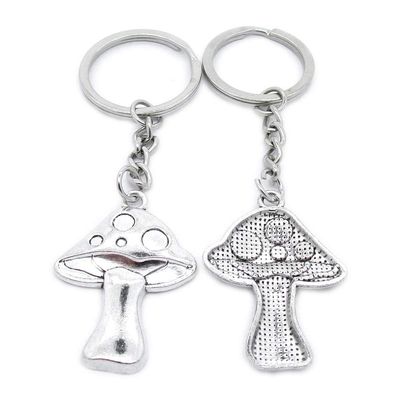 5 Items Metal Keychain Keyring Key Tags Chains Rings Jewelry Bag Charms YE5Q7 Mushroom