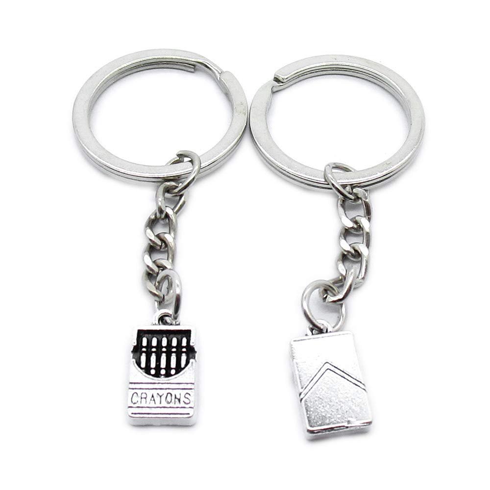 1 Item Metal Keychain Keyring Key Tags Chains Rings Jewelry Bag Charms ZL9K0 Crayon