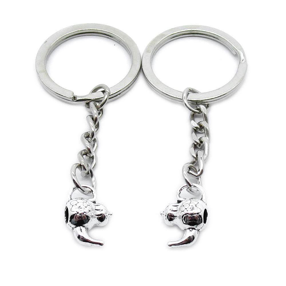 1 Item Metal Keychain Keyring Key Tags Chains Rings Jewelry Bag Charms YH1J5 Teapot Tea Kettle Pot