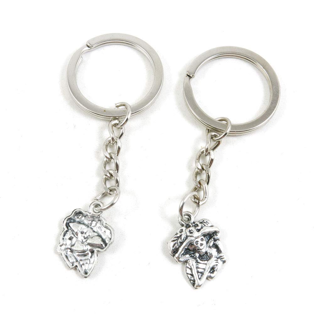 20 Items Metal Keychain Keyring Key Tags Chains Rings Jewelry Bag Charms U0BZ6 Music Skeleton Skull