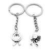 1 Item Metal Keychain Keyring Key Tags Chains Rings Jewelry Bag Charms SX4O9 Lady Straw Hat view 1
