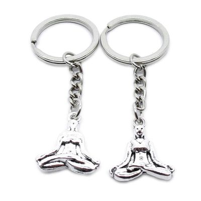 1 Item Metal Keychain Keyring Key Tags Chains Rings Jewelry Bag Charms WV4W5 Yoga