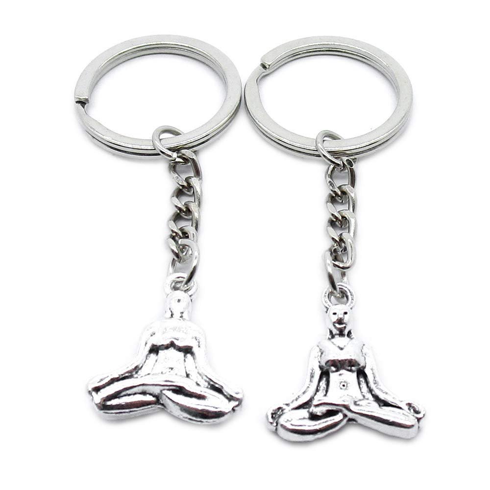 1 Item Metal Keychain Keyring Key Tags Chains Rings Jewelry Bag Charms WV4W5 Yoga