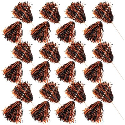 Fun Express - 2tone Spirit PoM-Org/Blck - Toys - Active Play - Pom - Poms - 24 Pieces