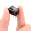 5pcs Mini Boat Rocker Switch 2 Pin SPST On/Off Momentary Off Rocker Switch AC 250V/6A 125V/10A Black 15 * 21mm view 3