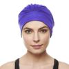 Beemo Swim Caps for Women Swimming Turban Polyester Latex Lined Pleated for Ladies - Purple view 4