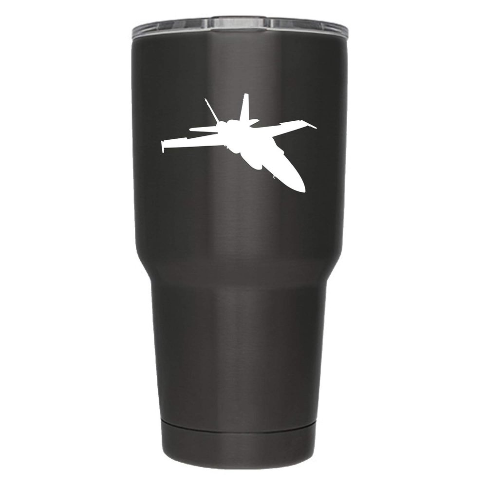 Vincit Veritas Jet Fighter | 2-Pack | 3-Inch | (Decal ONLY Cup NOT Included) Pilot Gifts White Vinyl Decal Sticker Aeronautical Aviator | Yeti Orca Ozark Trail Tumbler Decal | YD029-W