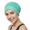 Beemo Swim Caps for Women Swimming Turban Polyester Latex Lined Pleated for Ladies - Green view 2