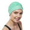 Beemo Swim Caps for Women Swimming Turban Polyester Latex Lined Pleated for Ladies - Green view 3