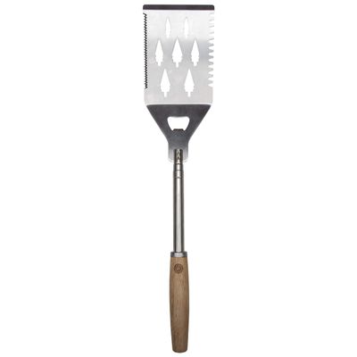 UST Grill a Long Spatula with a Unique Design, Serrated Sides, Bottle Opener and Wood Handle for Camping, Hiking, Backyards, Tailgating and Cookouts, Forest, 20-12571