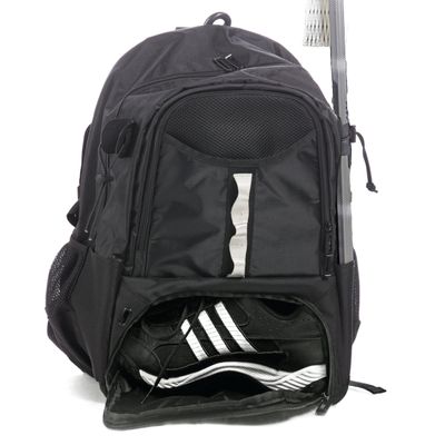 Athletico Turf Extra Large Lacrosse Backpack - Holds Lacrosse & Field Hockey Equipment - Two Stick Holders, Separate Cleats Compartment (Black)