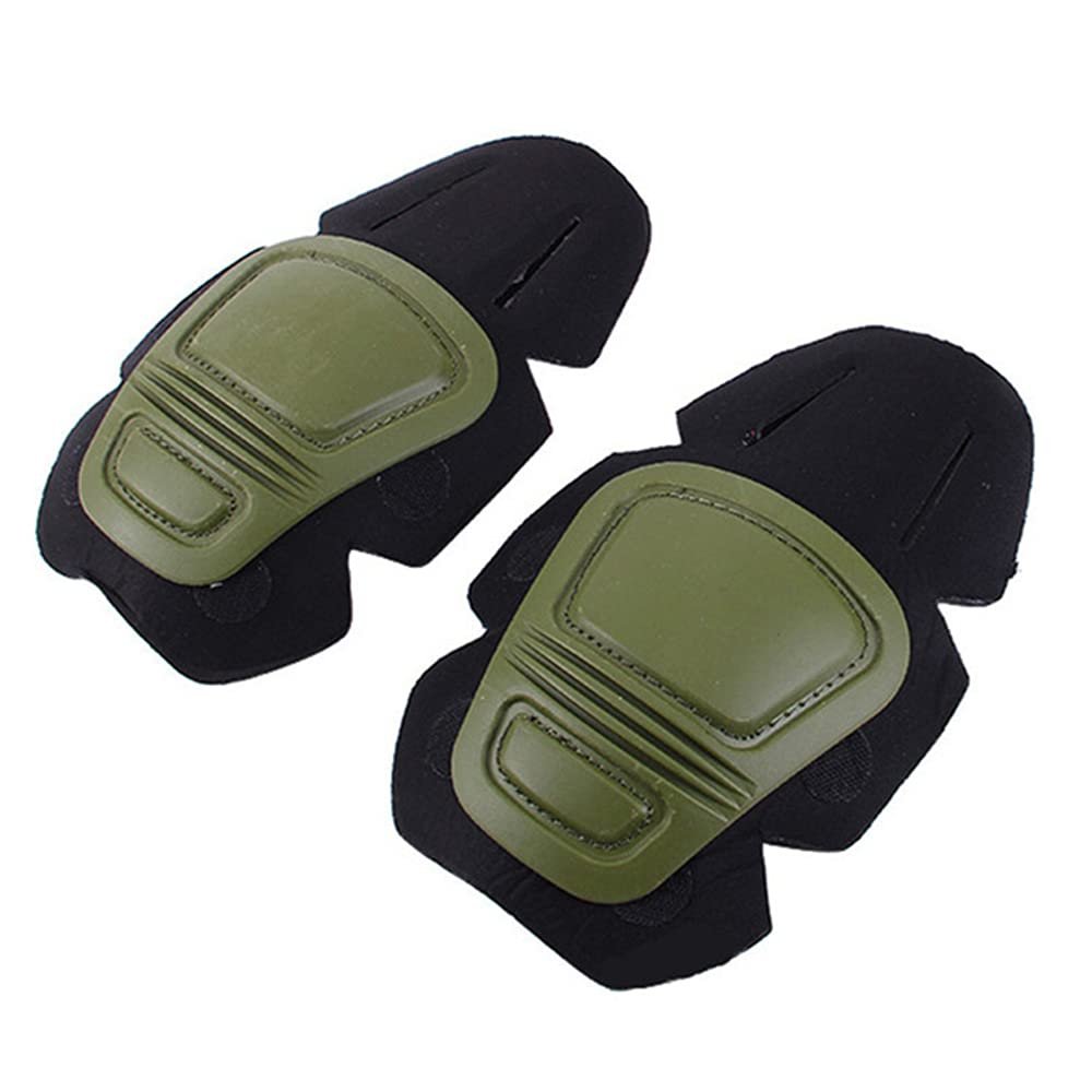 HWZ Tactical Protective Gear Live CS Field Paintball air Gun Equipment, 2 Knee Pads and 2 Elbow Pads/Suit Protection mat (green)