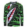 Cycling Jersey Men Long Sleeve MTB Motorcycle T Shirt Bike Bicycle Clothes Breathable Shark Green Size XXL view 1