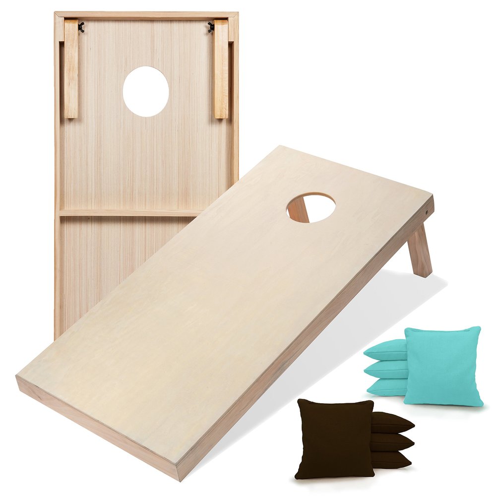 Tailgating Pros Premium Cornhole Game - Regulation or Tailgating Size Corn Hole Boards w/Corn Filled Bags & Optional LED Lights