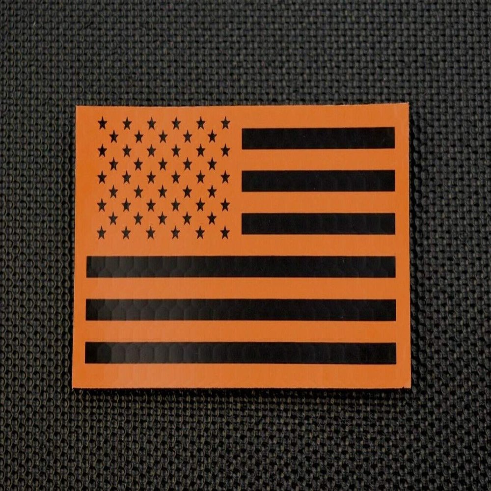 BritKitUSA SAR Infrared US Flag Patch Orange & Black Search & Rescue Forward