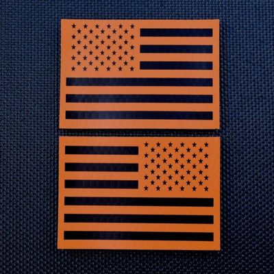 BritKitUSA SAR Infrared US Flag Patch Set Orange & Black Search & Rescue