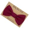 Handmade Pre-Tied Clip on Bow Tie for Baby to Young Boy (Small, Burgundy) view 1