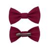 Handmade Pre-Tied Clip on Bow Tie for Baby to Young Boy (Small, Burgundy) view 3