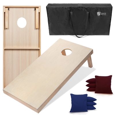 Tailgating Pros Premium Cornhole Game - Regulation or Tailgating Size Corn Hole Boards w/Corn Filled Bean Bags & Optional LED Lights