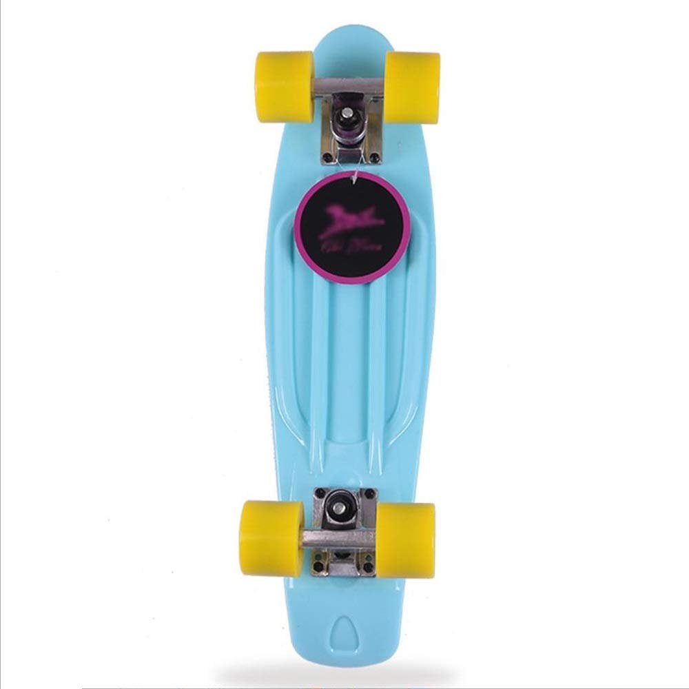 REMIGHTELY BRIGHT 22-inch Professional Fish Plate, 4 Rounds of Skateboard for Beginners and Young People (5 Colors Available) (Color : Light Blue)