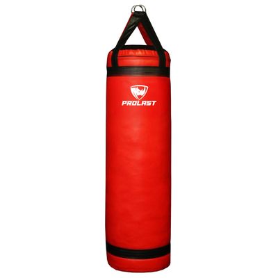 PROLAST 4 ft 80lb Heavy Boxing Punching Bag, Muay Thai, MMA, Strength Training Equipment, Hanging, Unfilled, No D Ring, Rhino Logo, Red